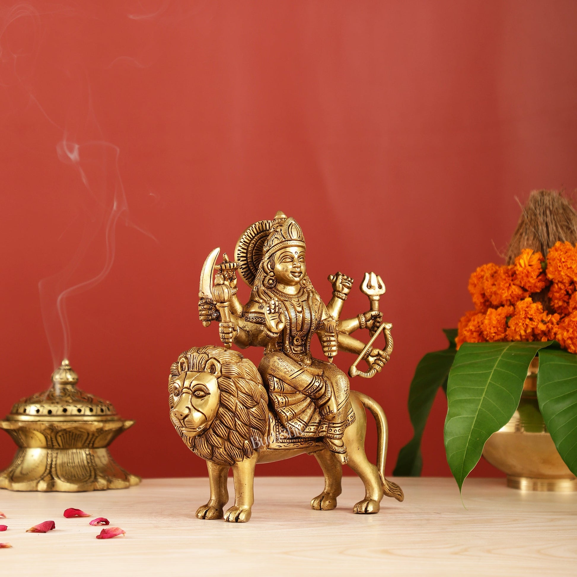 Brass Superfine Durga ma statue 8.5"