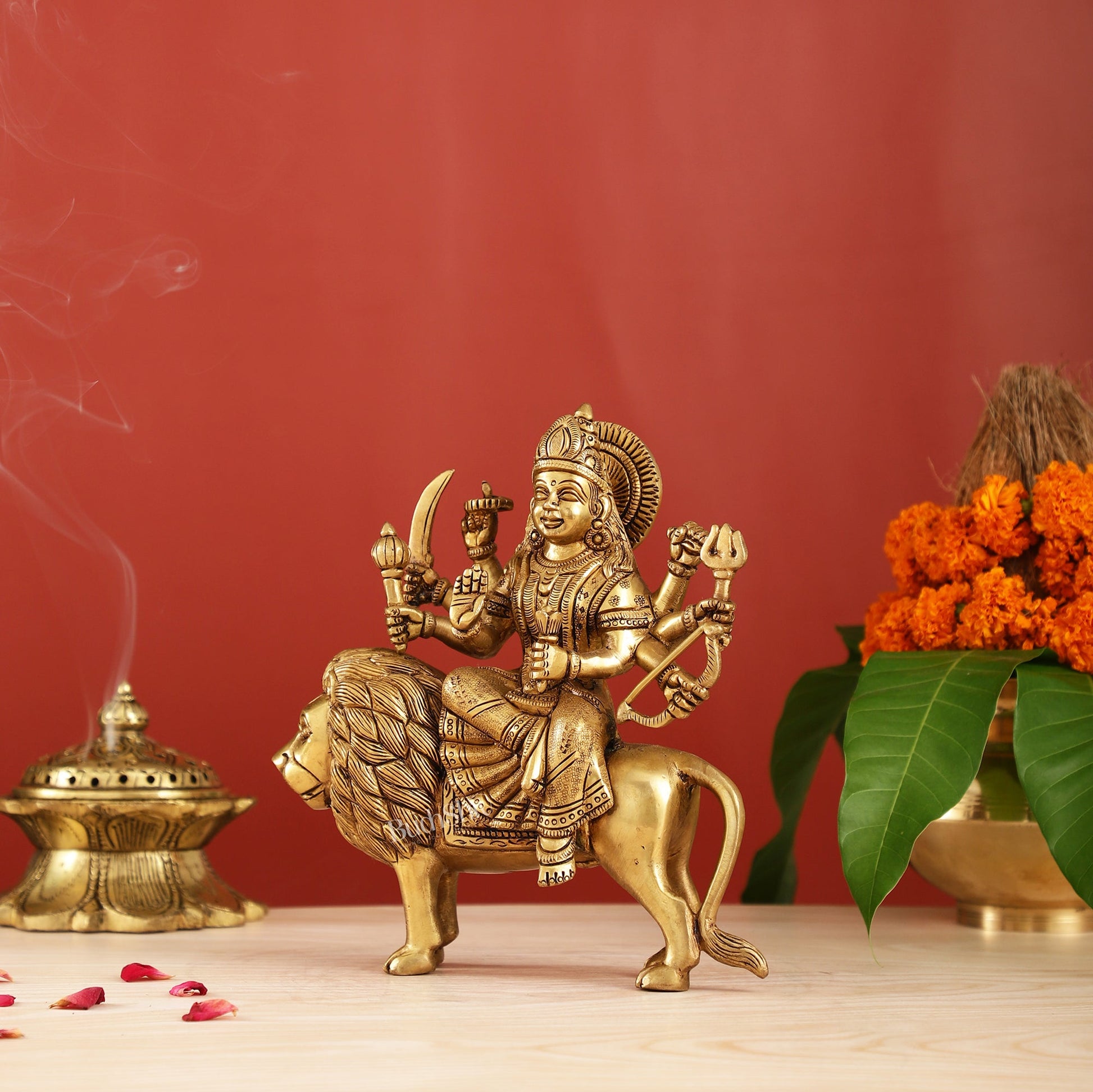 Brass Superfine Durga ma statue 8.5"