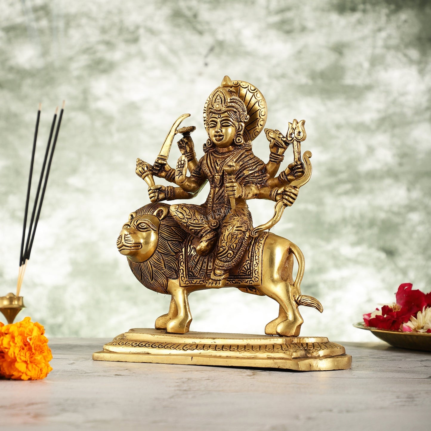 Brass Superfine Durga statue 10 "