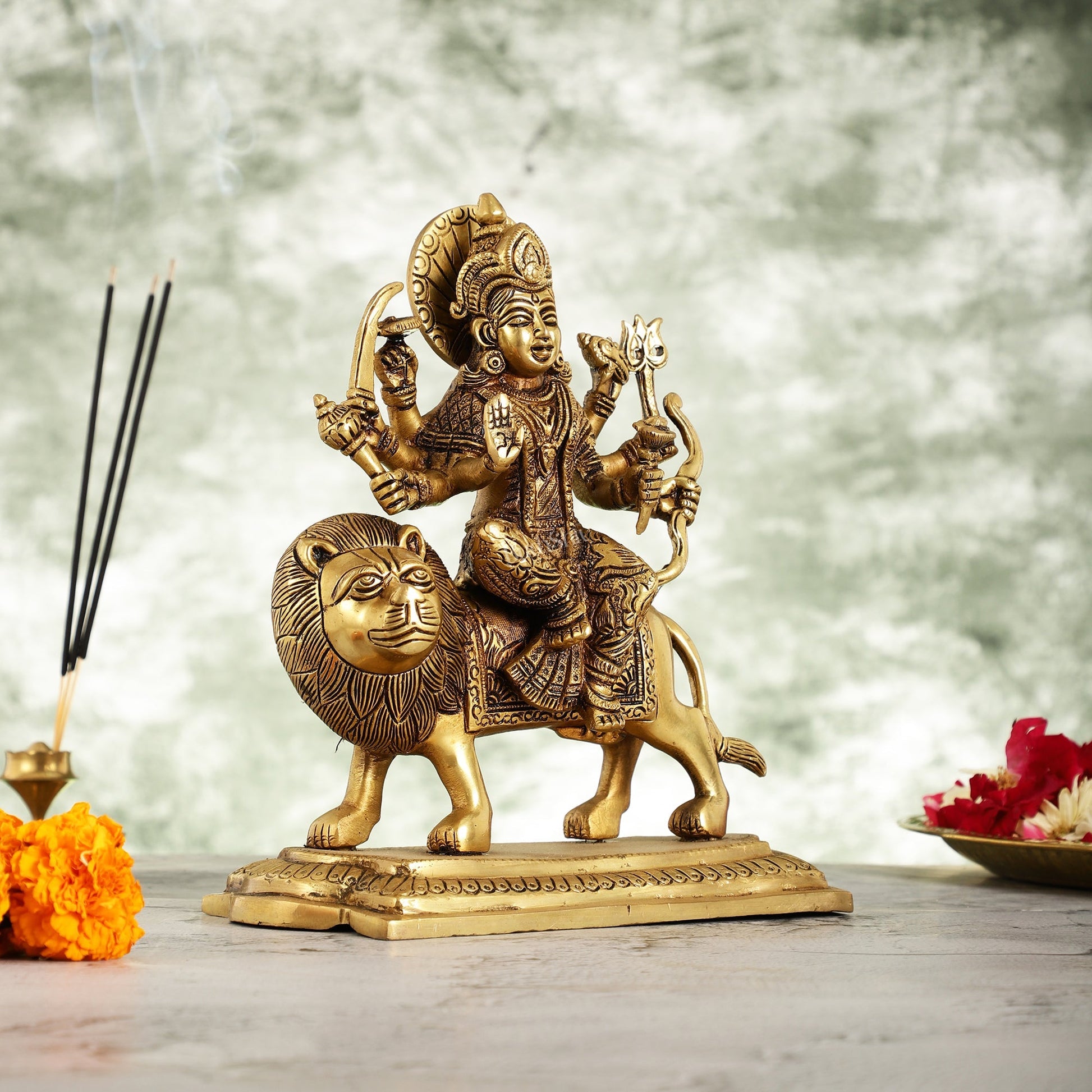 Brass Superfine Durga statue 10 "