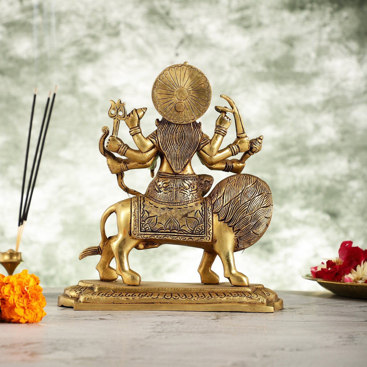 Brass Superfine Durga statue 10 "