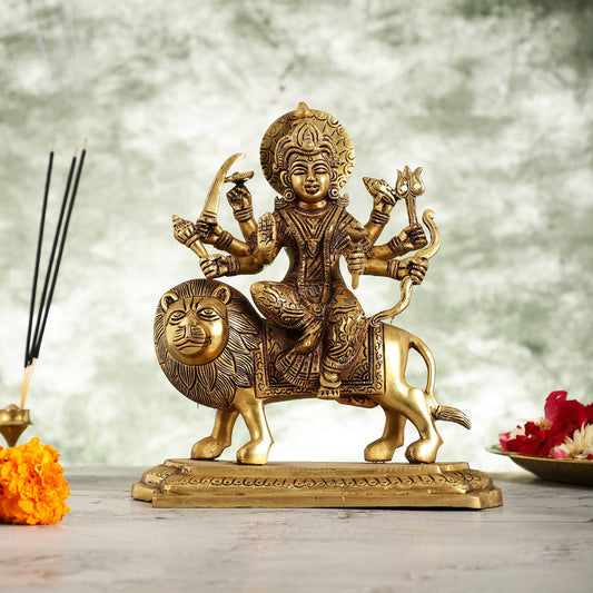 Brass Superfine Durga statue 10 "