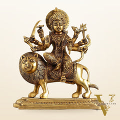 Brass Superfine Durga statue 10 "