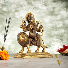 Brass Superfine Durga statue 10 "