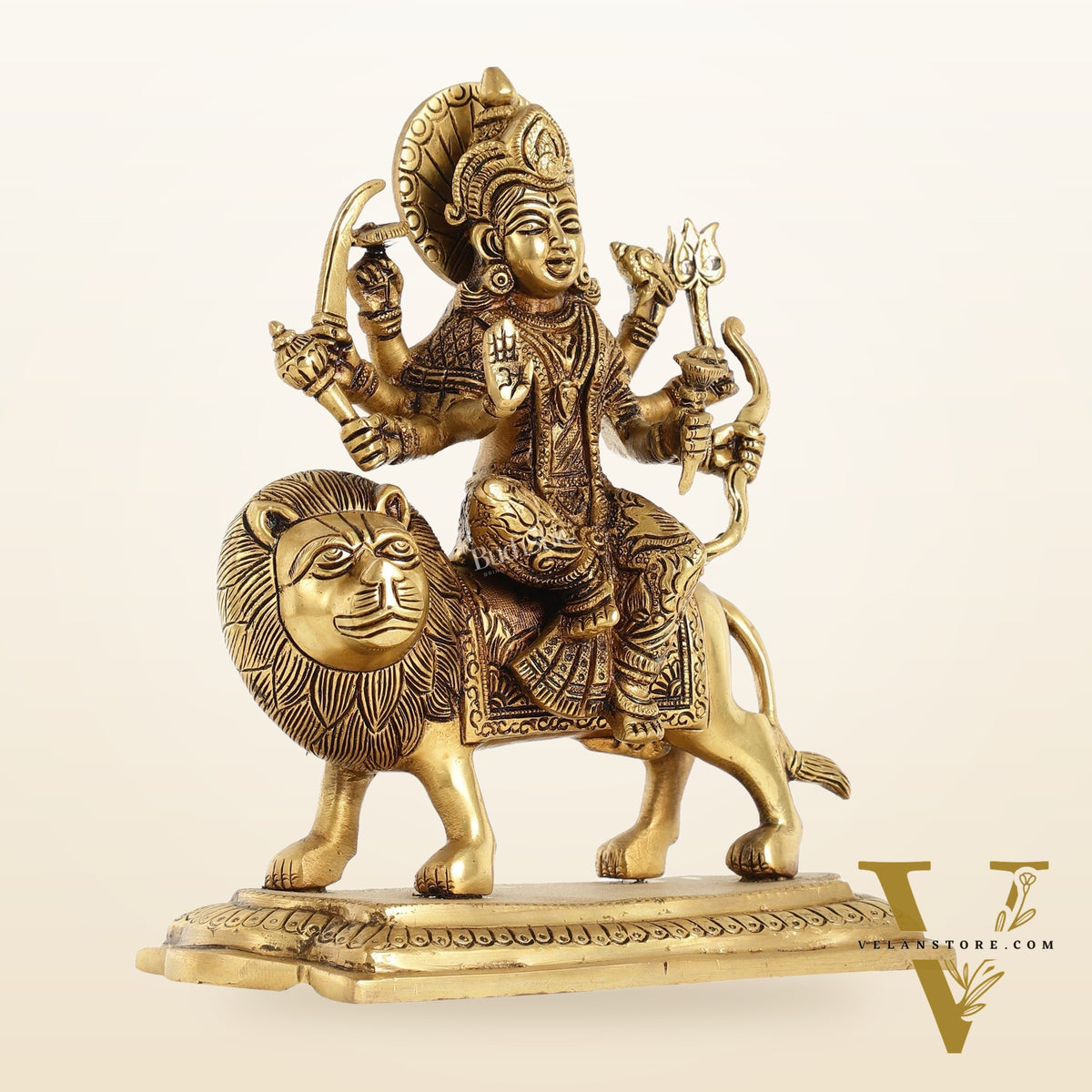 Brass Superfine Durga statue 10 "