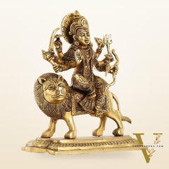 Brass Superfine Durga statue 10 "