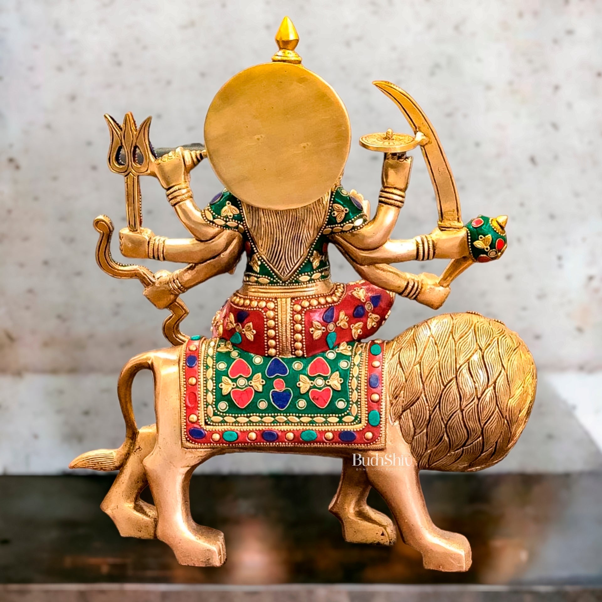 Brass Superfine Durga Statue 14" stonework