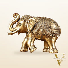 Brass Superfine Elephant Miniature Showpiece 3"