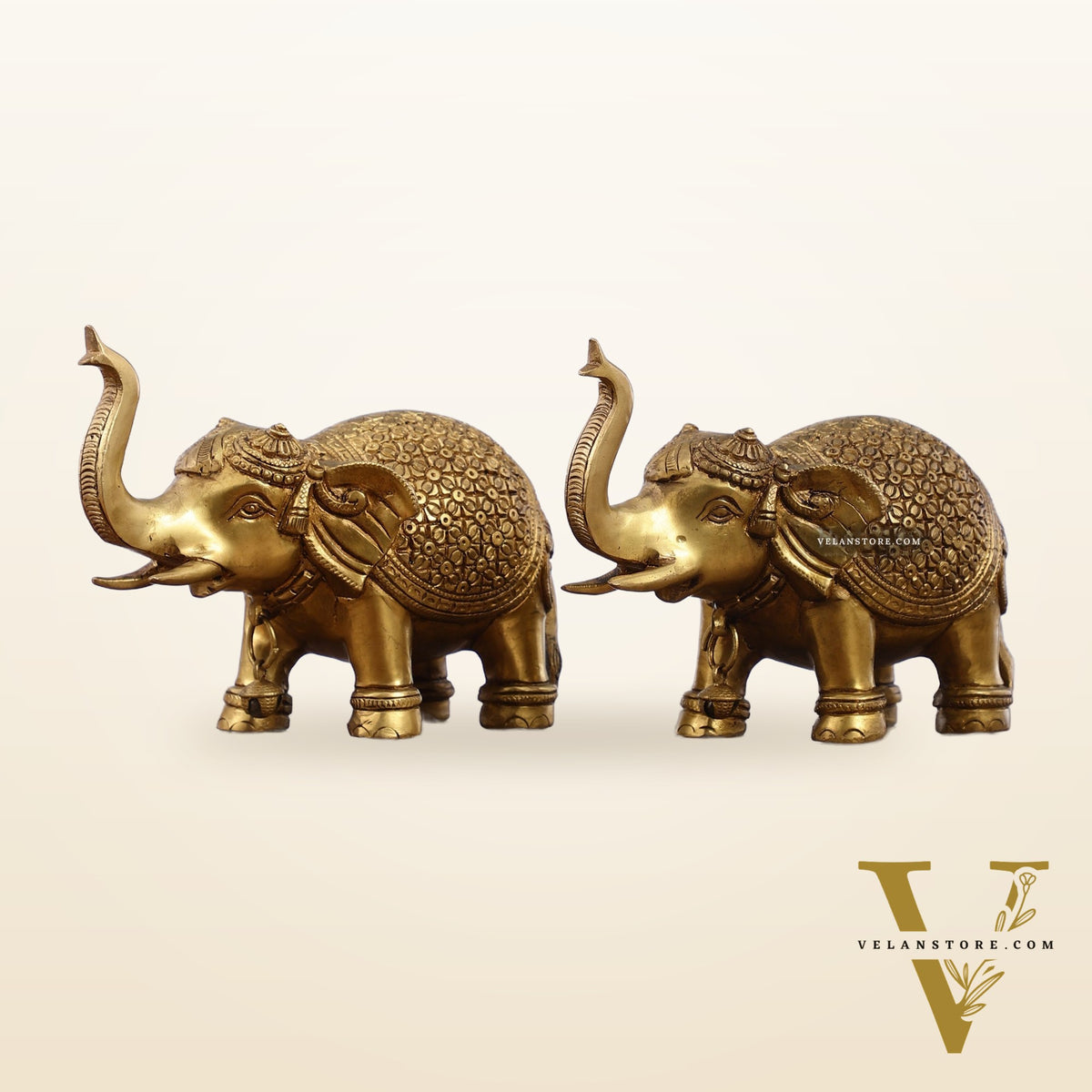 Brass Superfine Elephant Pair 6"