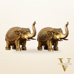 Brass Superfine Elephant Pair 6"