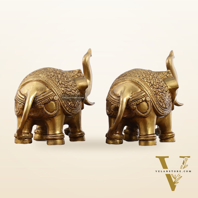 Brass Superfine Elephant Pair 6"