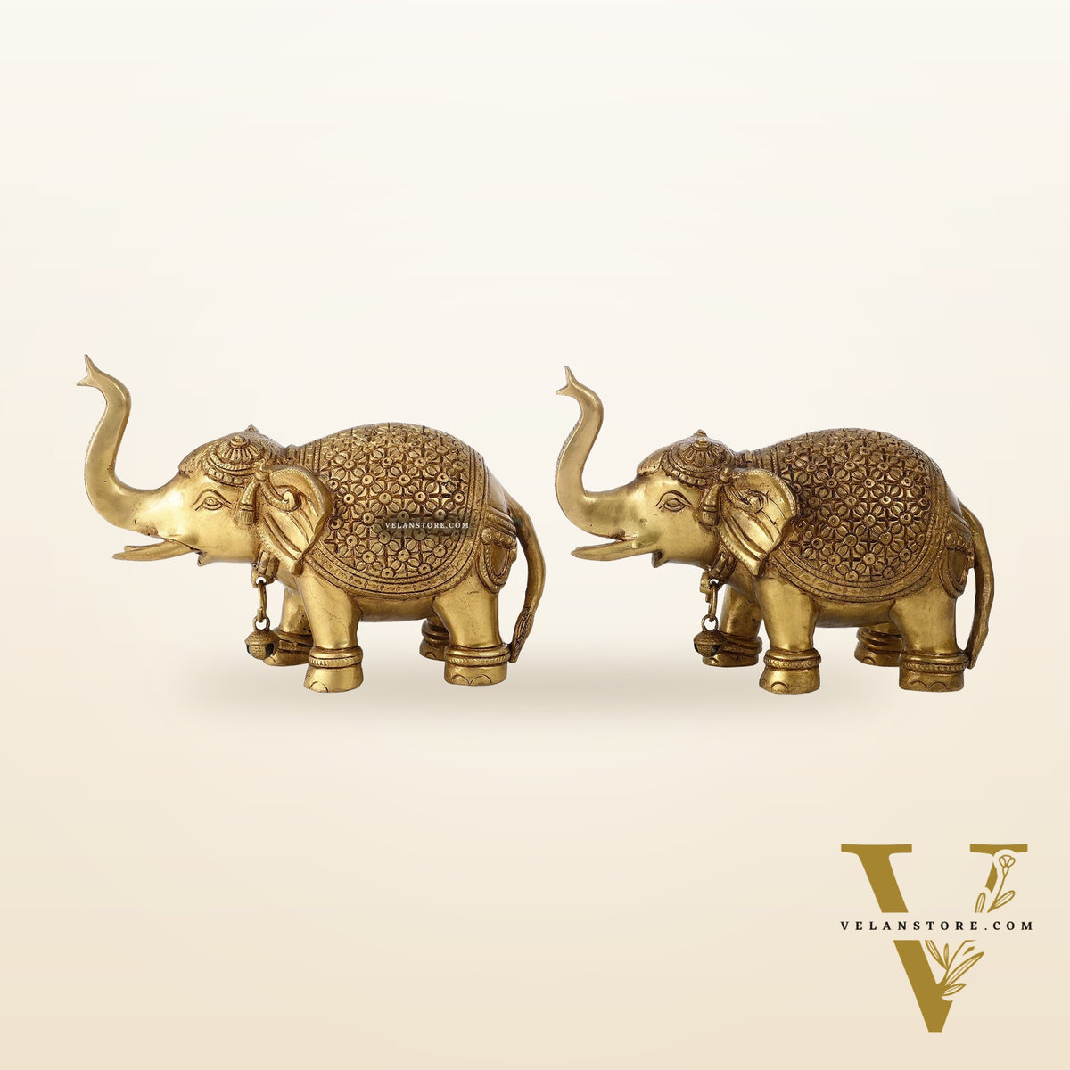 Brass Superfine Elephant Pair 6"
