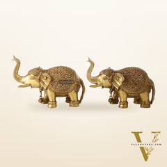 Brass Superfine Elephant Pair 6"