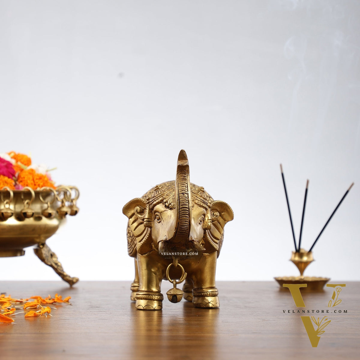 Brass Superfine Elephant Pair 6"