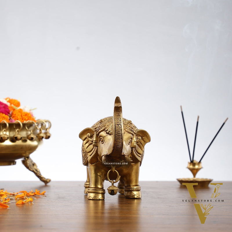 Brass Superfine Elephant Pair 6"