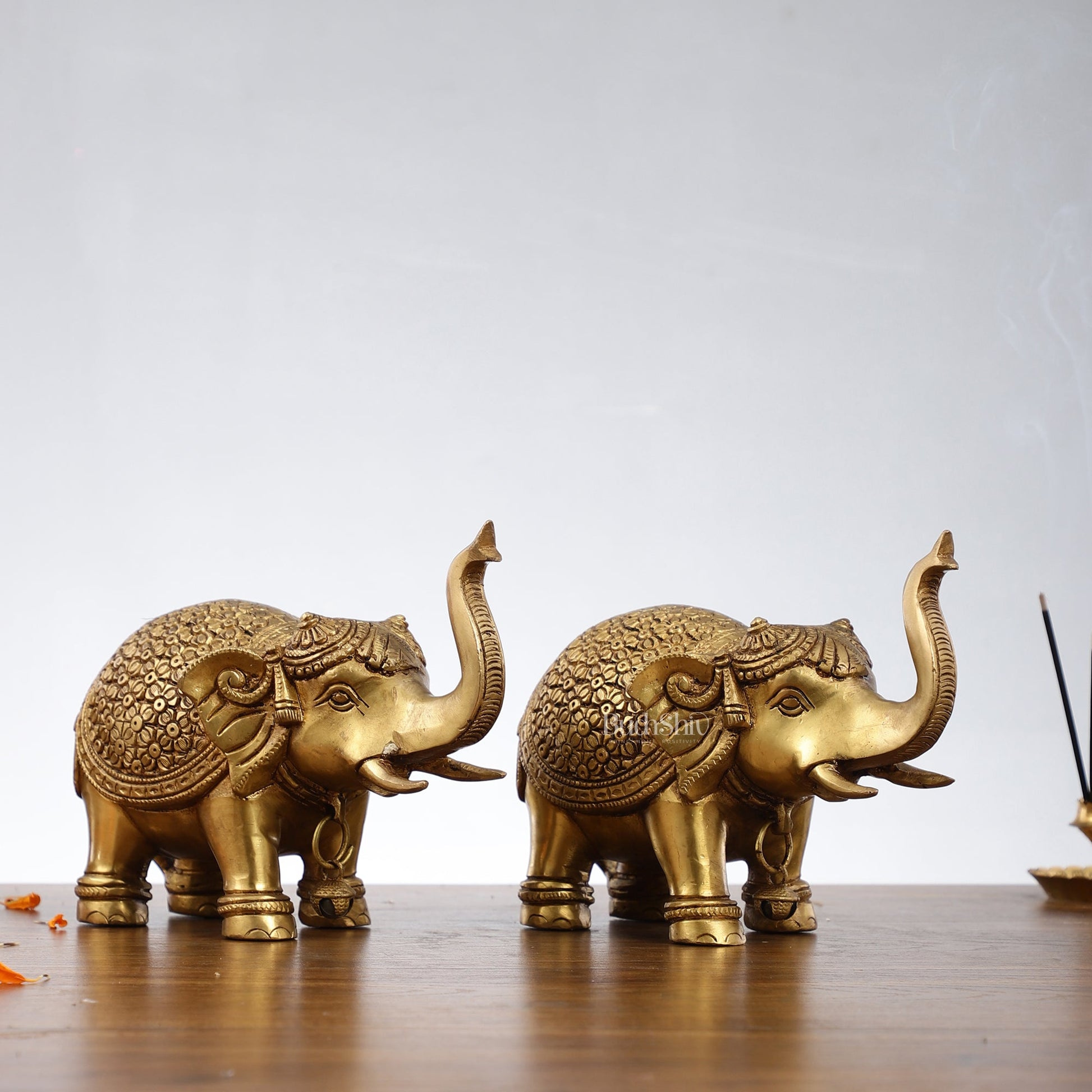 Brass Superfine Elephant Pair 6"