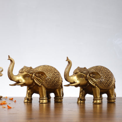 Brass Superfine Elephant Pair 6"