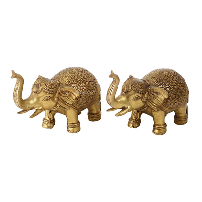 Brass Superfine Elephant Pair 6"