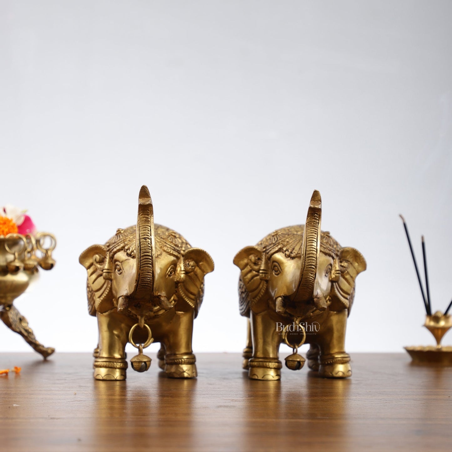 Brass Superfine Elephant Pair 6"