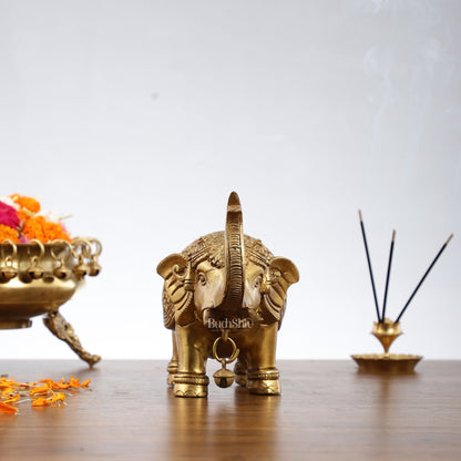 Brass Superfine Elephant Pair 6"