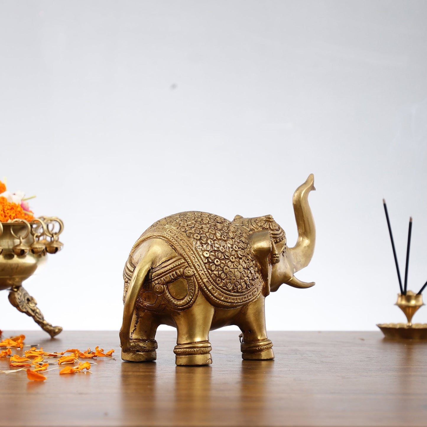 Brass Superfine Elephant Pair 6"