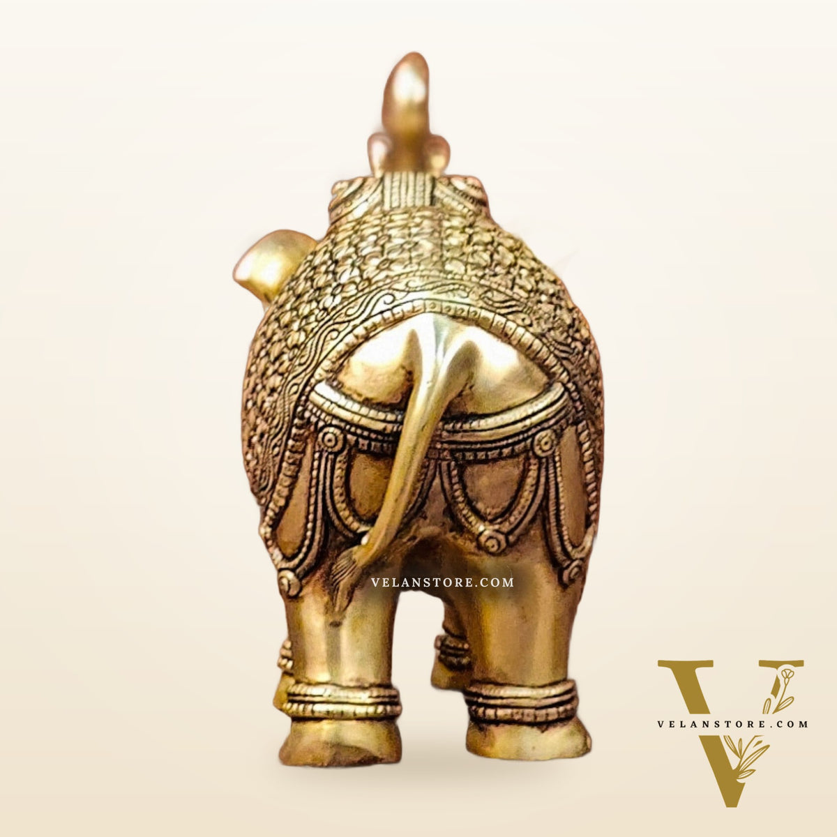 Brass Superfine Elephant with trunk up statue 11"