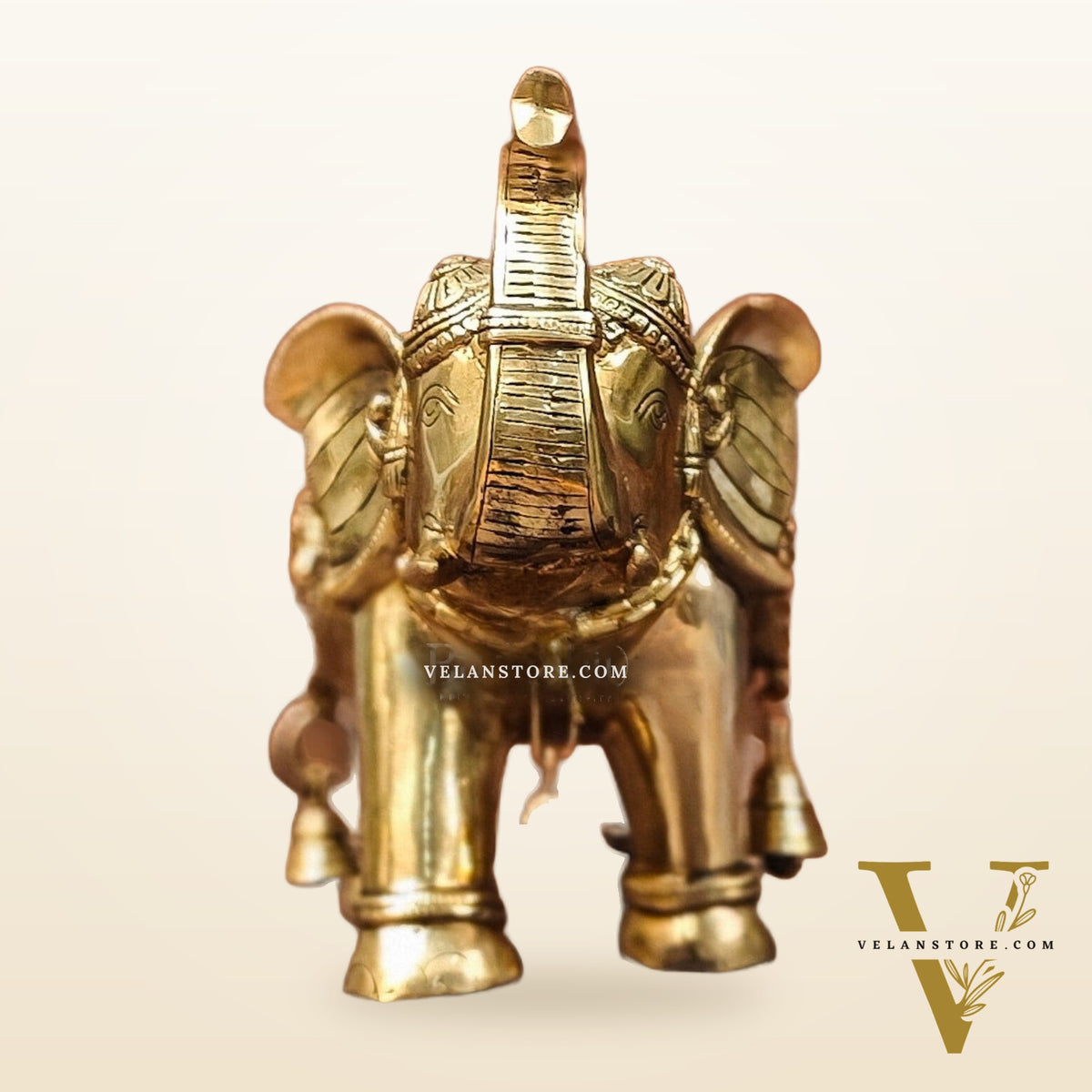 Brass Superfine Elephant with trunk up statue 11"