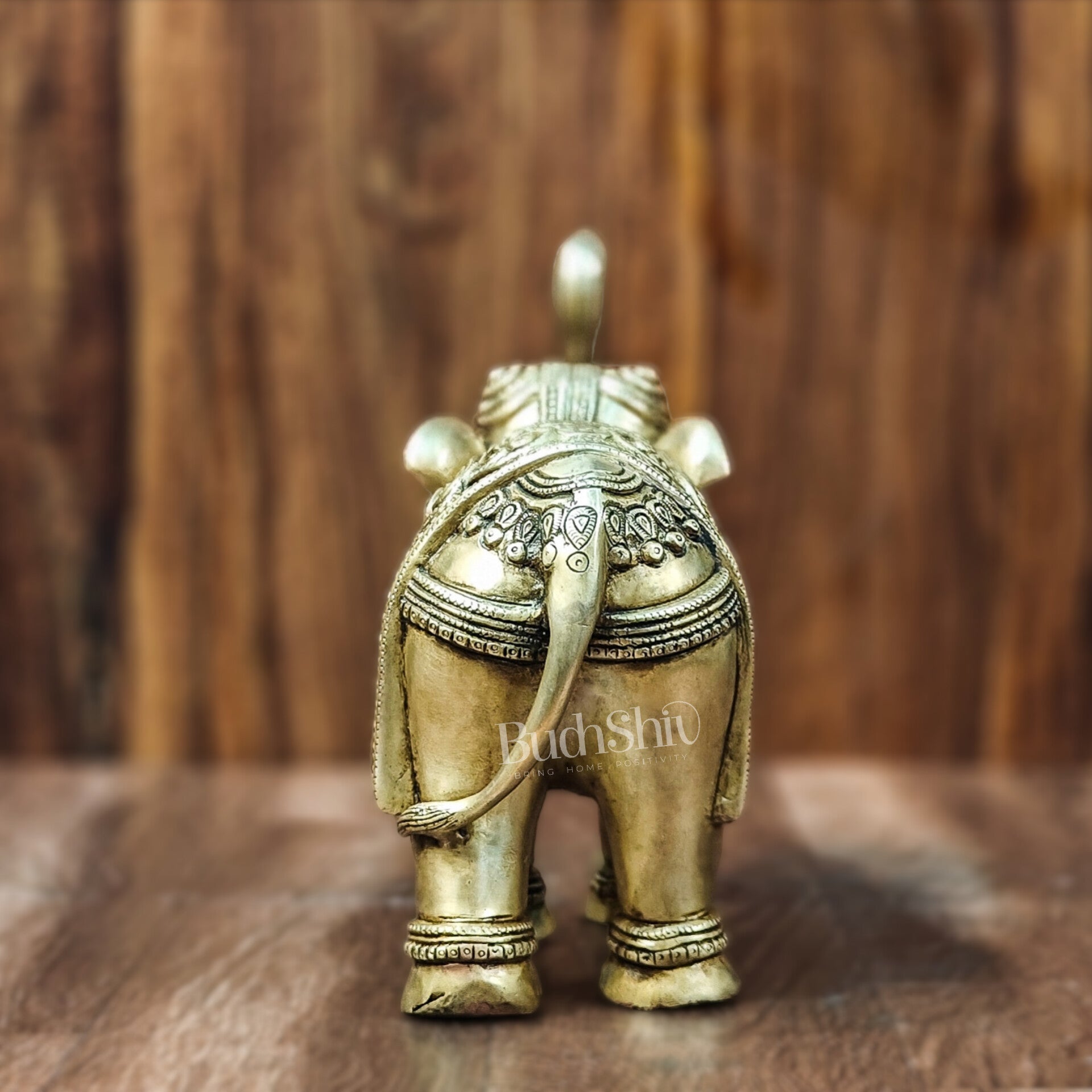Brass Superfine Elephant with trunk up statue 12"