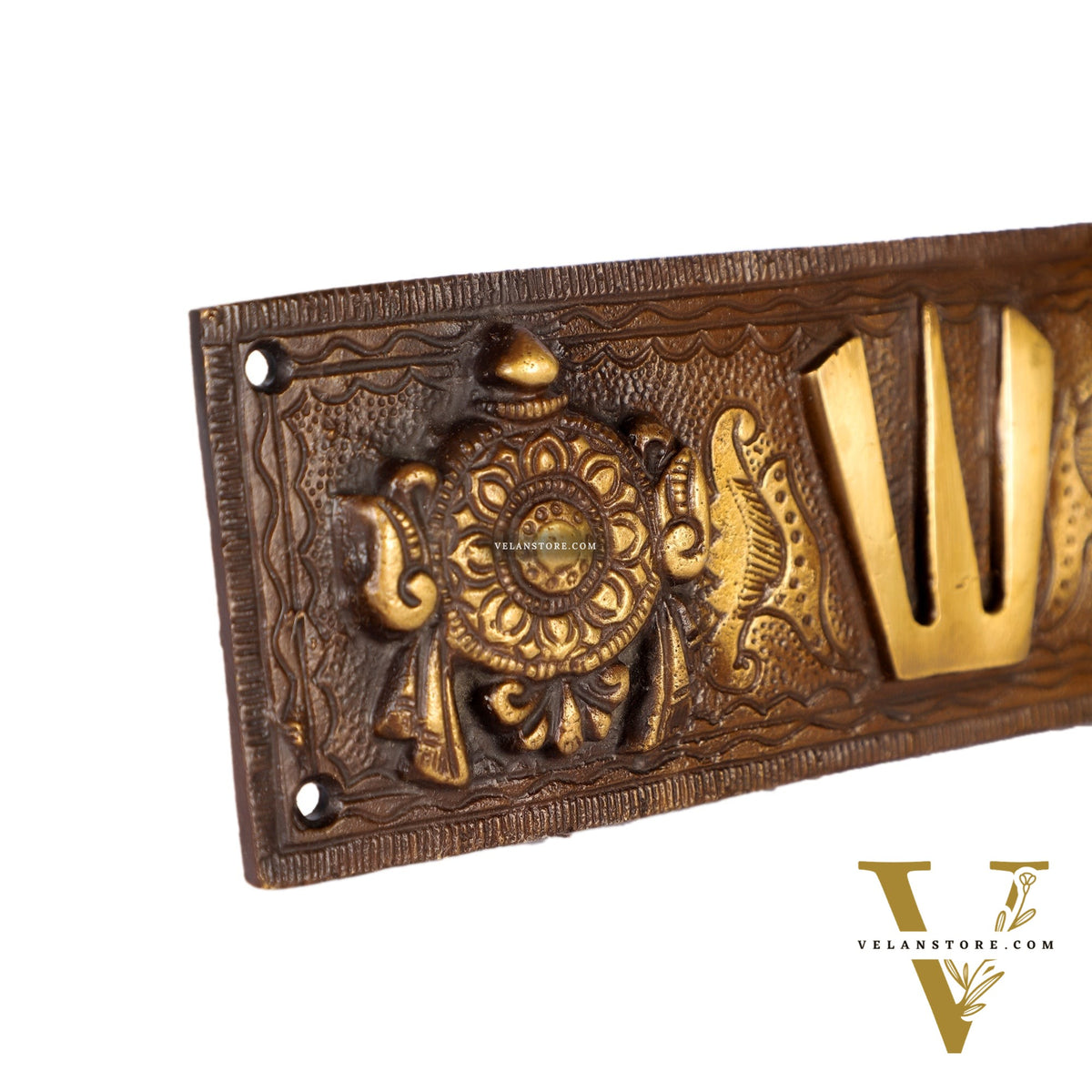 Brass Superfine Engraved Shankh Chakra and Namah Wall Hanging Plate | Tirupati Balaji