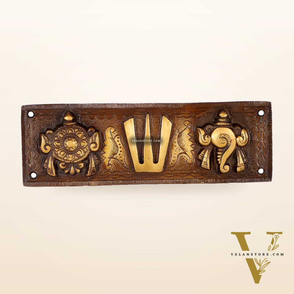 Brass Superfine Engraved Shankh Chakra and Namah Wall Hanging Plate | Tirupati Balaji