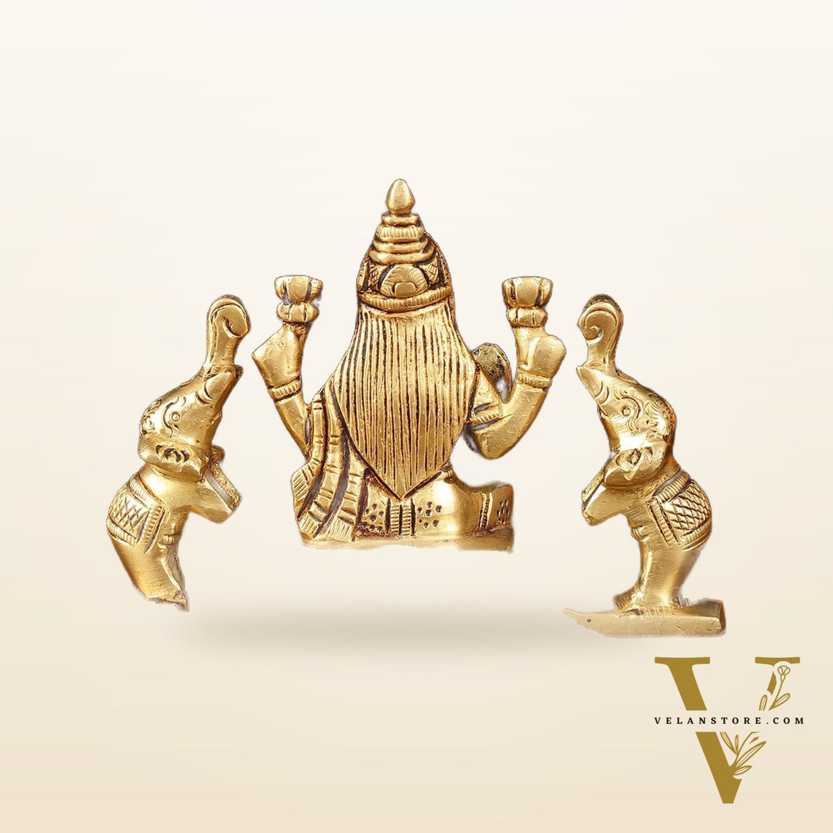 Brass Superfine Gajalakshmi Idol - 3" Divine Sculpture