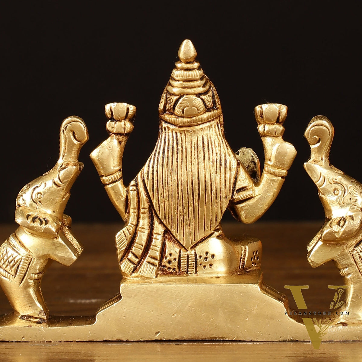 Brass Superfine Gajalakshmi Idol - 3" Divine Sculpture