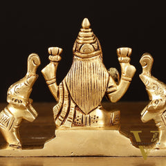 Brass Superfine Gajalakshmi Idol - 3" Divine Sculpture
