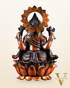 Brass Superfine Ganesh Idol - 8" Chola finish