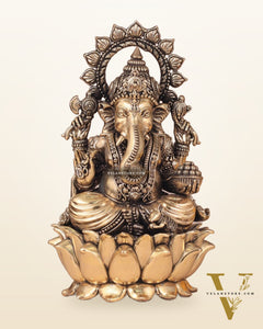 Brass Superfine Ganesh Idol - 8"