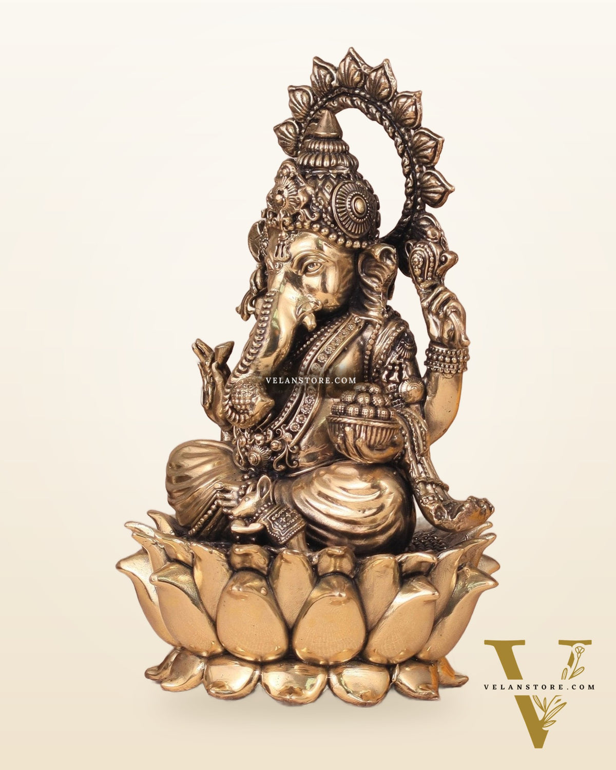Brass Superfine Ganesh Idol - 8"