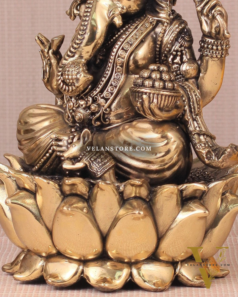 Brass Superfine Ganesh Idol - 8"