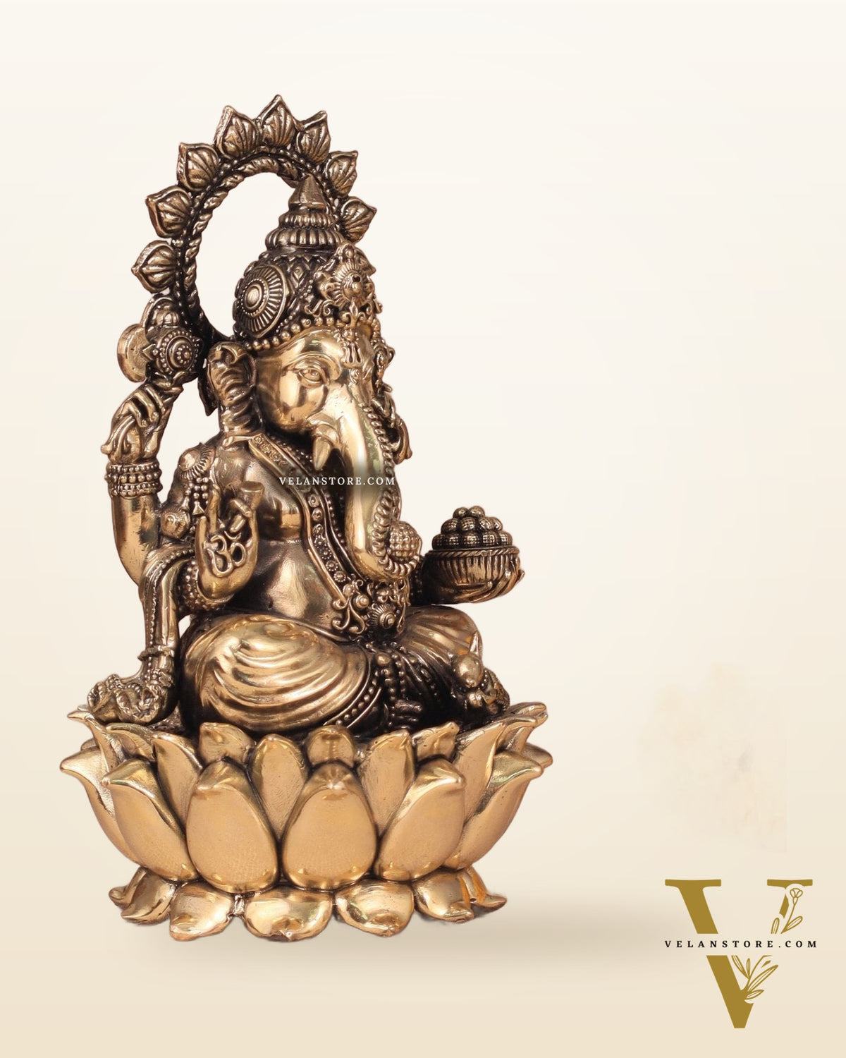 Brass Superfine Ganesh Idol - 8"