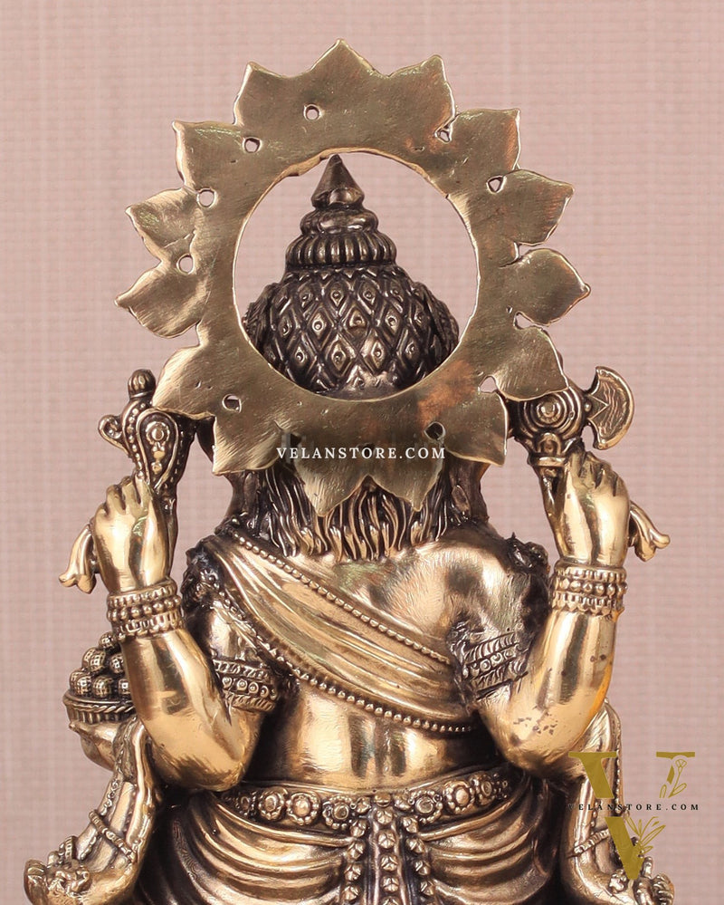 Brass Superfine Ganesh Idol - 8"