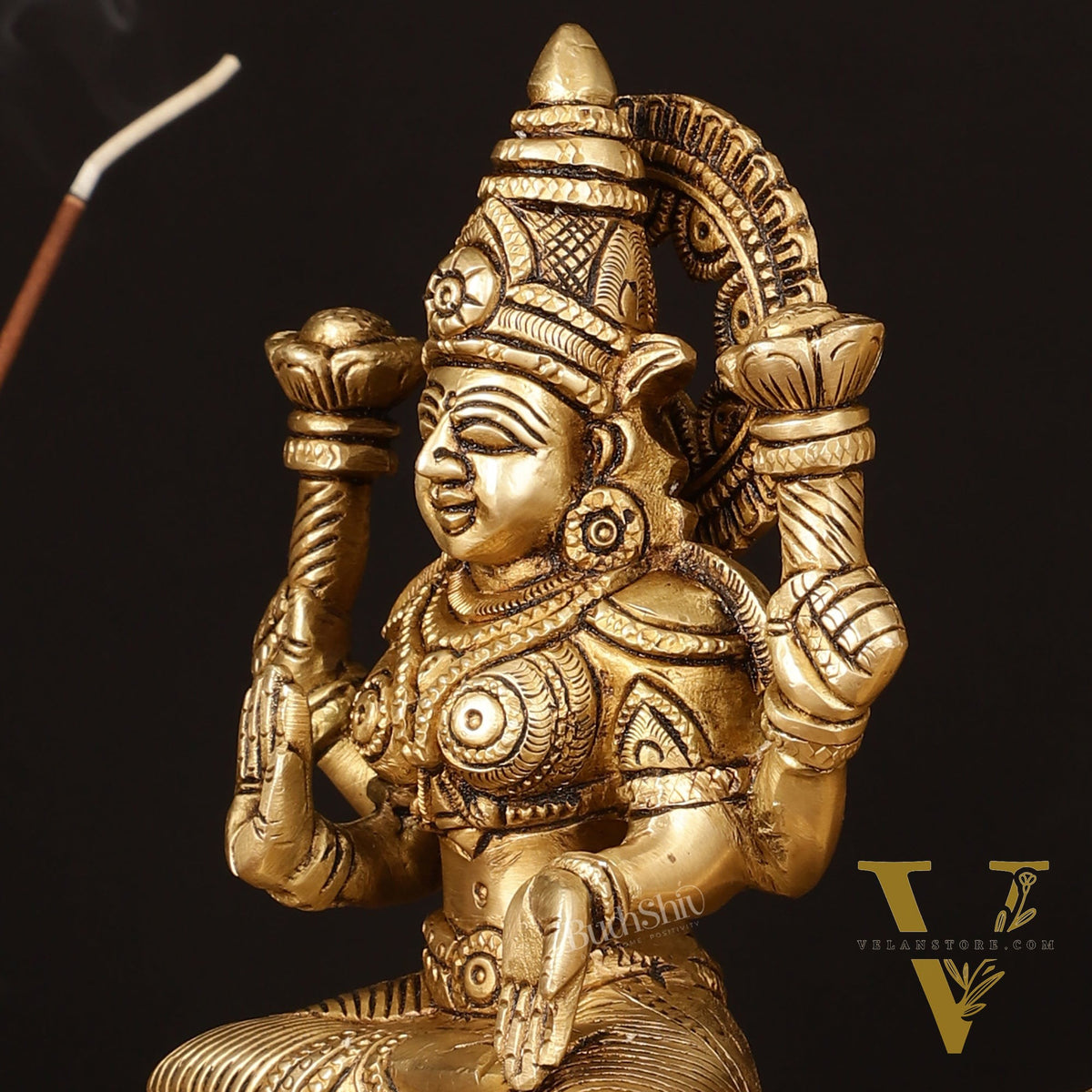 Brass Superfine Ganesh Lakshmi Idol - 7" Divine Sculpture