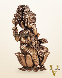 Brass Superfine Ganesh Lakshmi Idols - 4 Inch