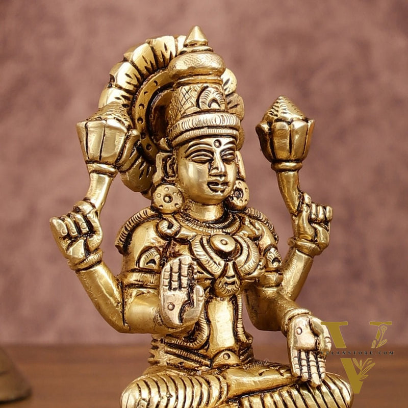 Brass Superfine Ganesh Lakshmi Idols Set | 5-inch