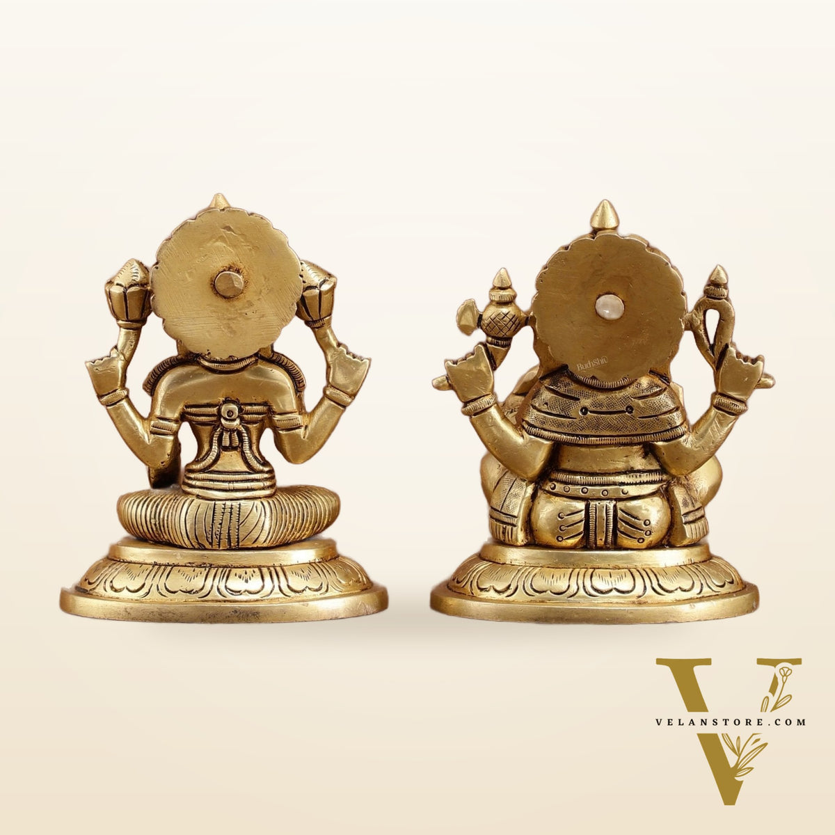 Brass Superfine Ganesh Lakshmi Idols Set | 5-inch