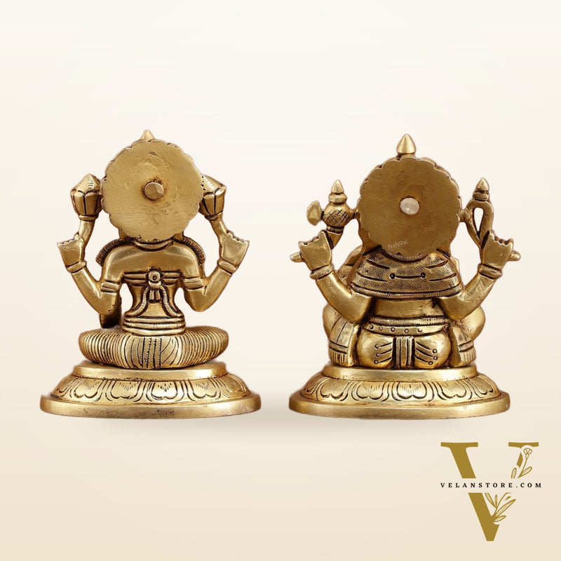 Brass Superfine Ganesh Lakshmi Idols Set | 5-inch