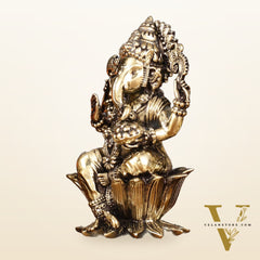 Brass Superfine Ganesh Lakshmi Saraswati Idols - 4 Inch