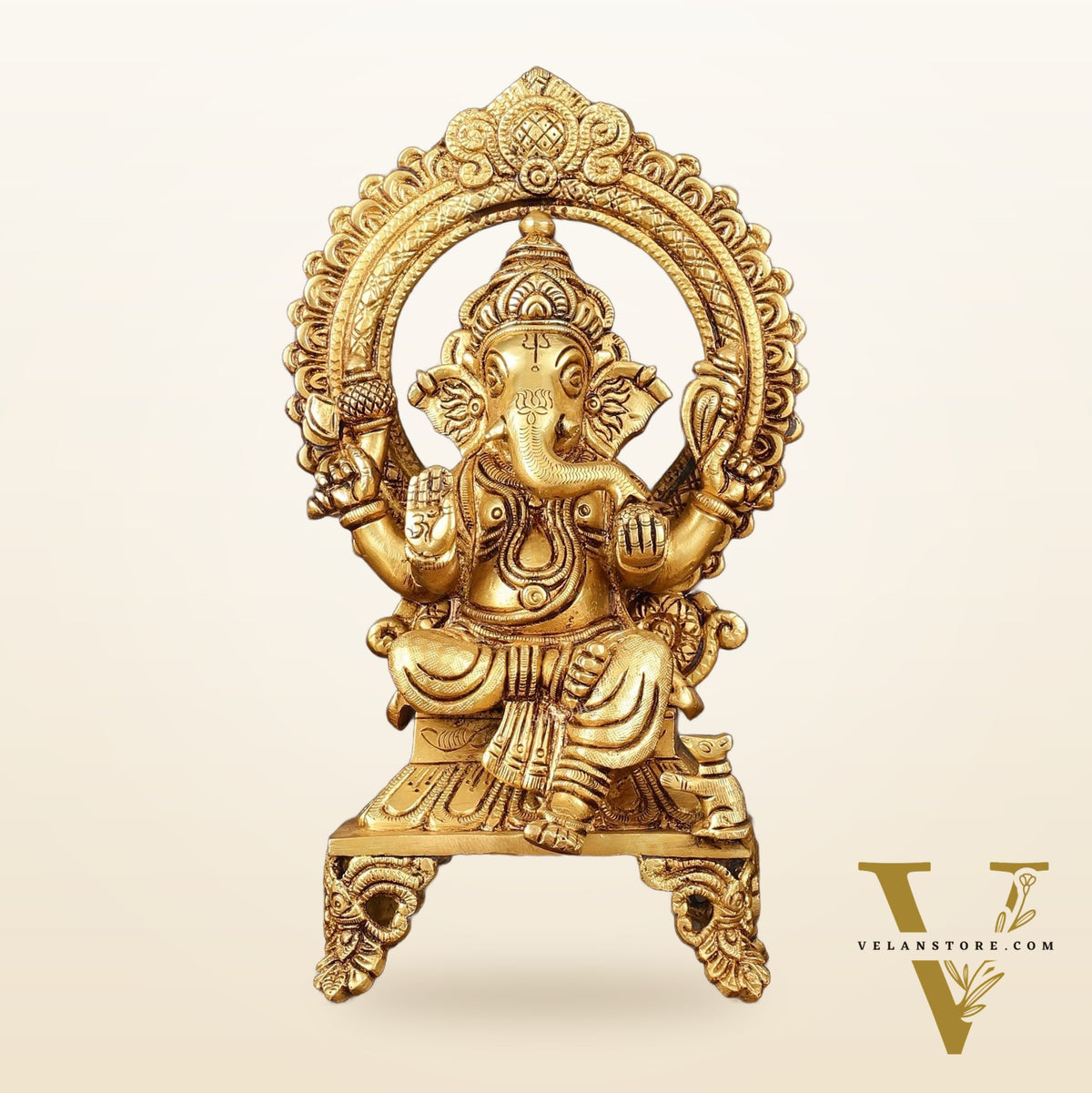 Brass Superfine Ganesh Lakshmi Saraswati idols 9.5"