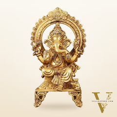 Brass Superfine Ganesh Lakshmi Saraswati idols 9.5"