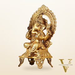 Brass Superfine Ganesh Lakshmi Saraswati idols 9.5"