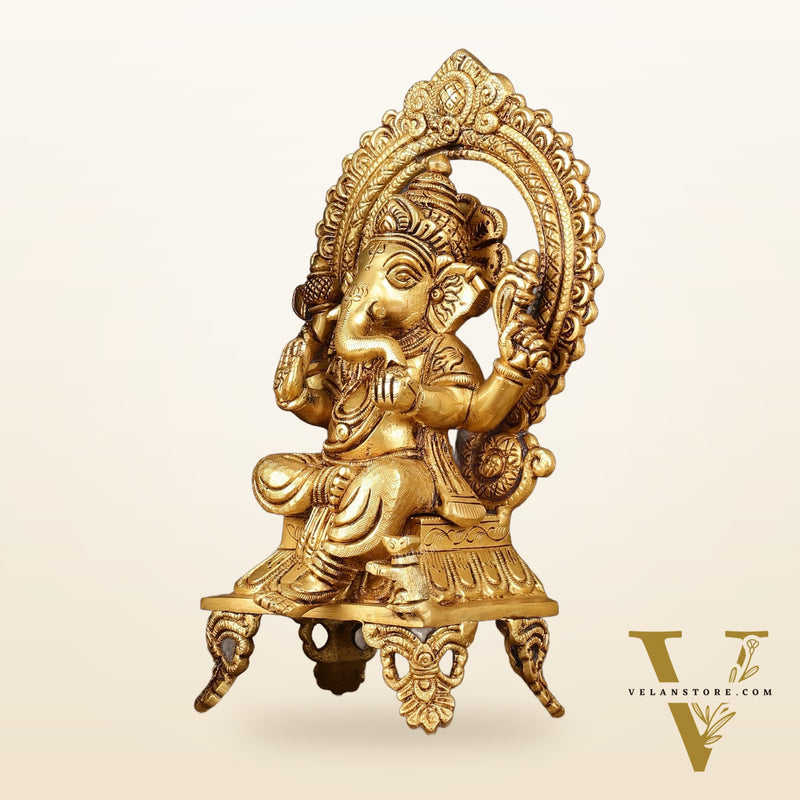 Brass Superfine Ganesh Lakshmi Saraswati idols 9.5"