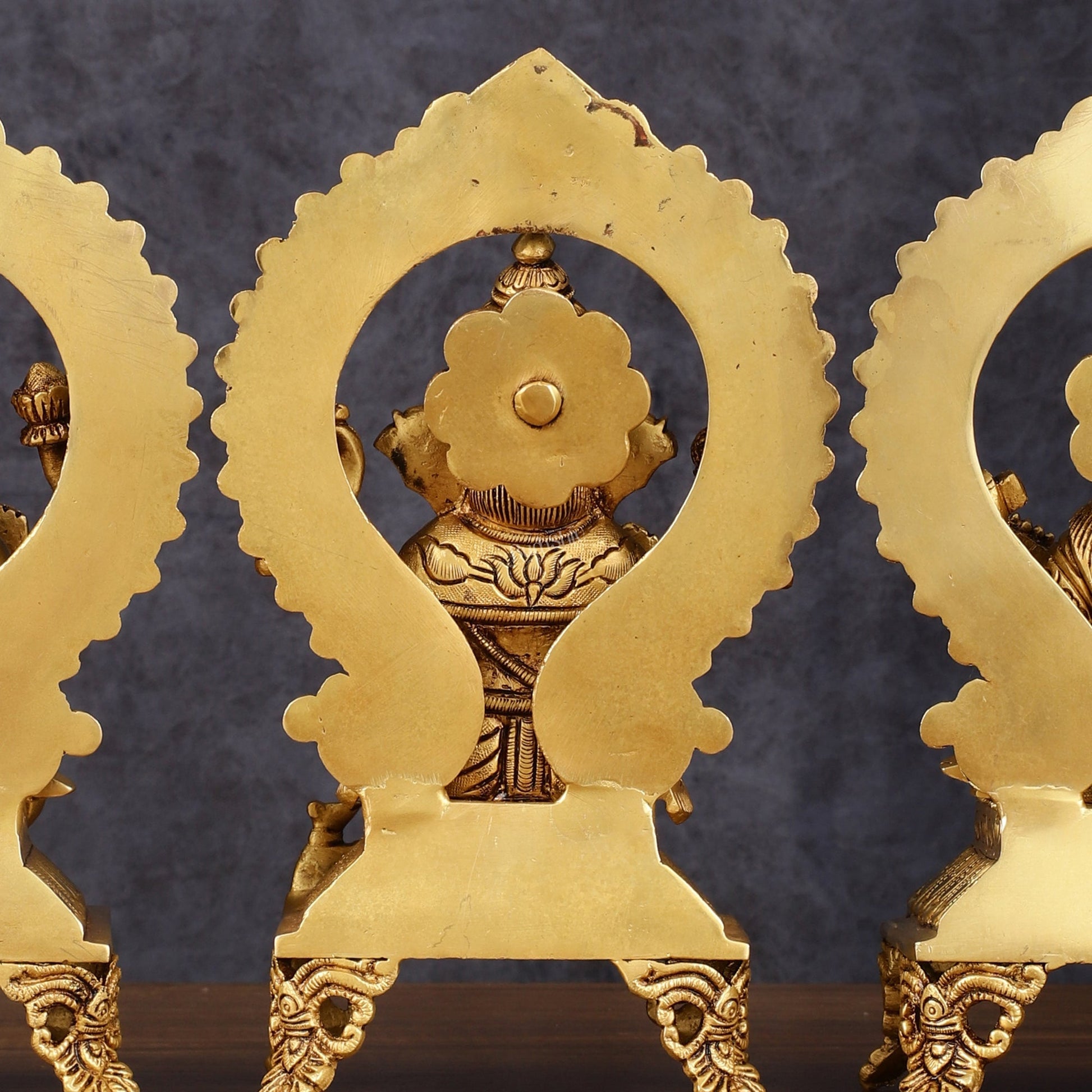 Brass Superfine Ganesh Lakshmi Saraswati idols 9.5"